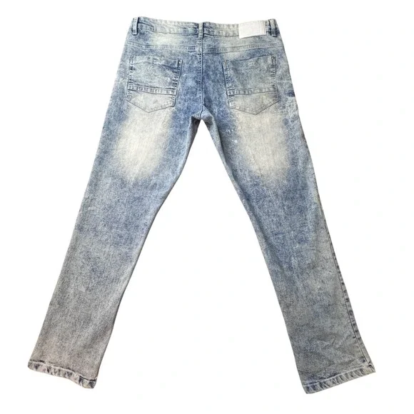 Southpole Jeans Mens 36x32 Light Blue Flex Movement Acid Wash Straight Leg Denim - Picture 2 of 10